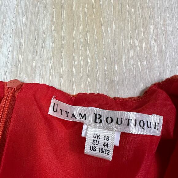 Uttam Boutique Eyelet Lace Sleeveless Mini Casual Everyday Summer Dress 10/12 - Picture 13 of 16